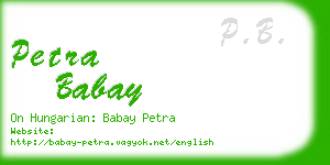 petra babay business card